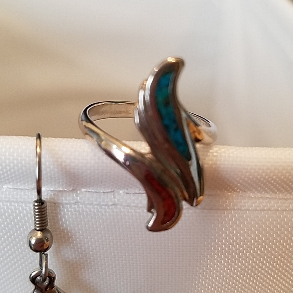 Turquoise Earring & Ring set - Picture 3 of 5